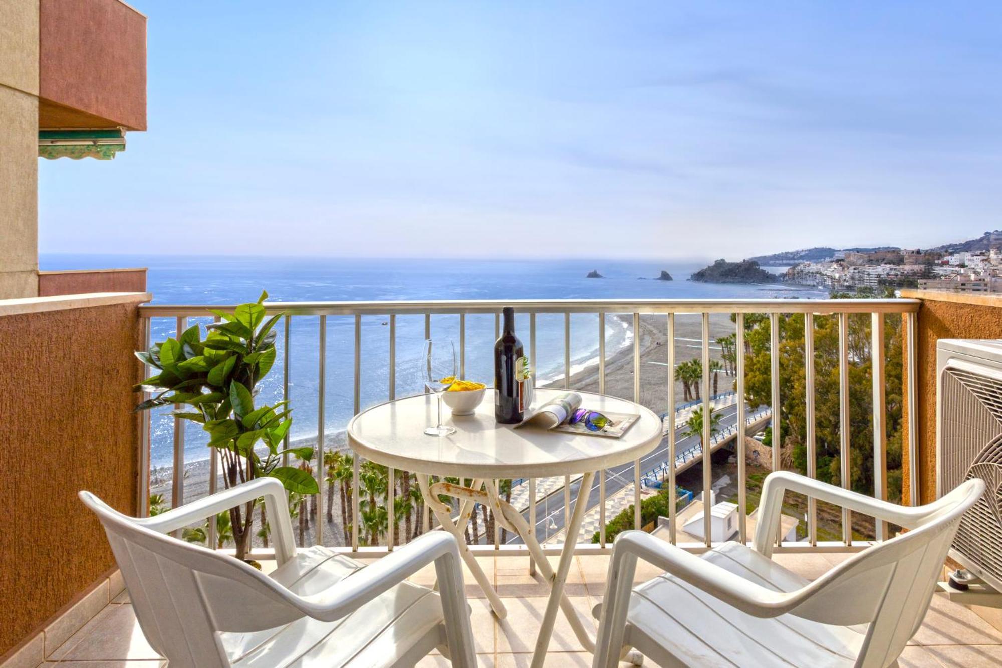 1004 - Beachfront Apartment On El Paseo, 4 Pers - Air Conditionning - Wi-Fi - Smart Tv Almuñécar Exteriör bild